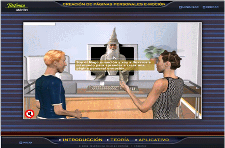 Virtual world to teach people how to create Telefonica's e-mocion web pages 